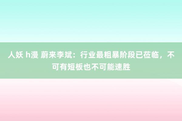 人妖 h漫 蔚来李斌：行业最粗暴阶段已莅临，不可有短板也不可能速胜
