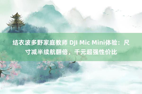结衣波多野家庭教师 DJI Mic Mini体验：尺寸减半续航翻倍，千元超强性价比
