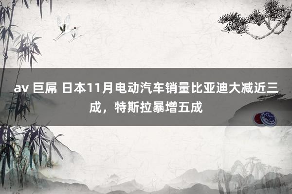 av 巨屌 日本11月电动汽车销量比亚迪大减近三成，特斯拉暴增五成