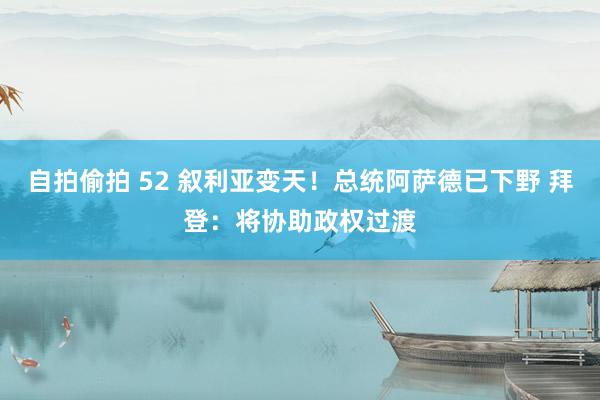 自拍偷拍 52 叙利亚变天！总统阿萨德已下野 拜登：将协助政权过渡
