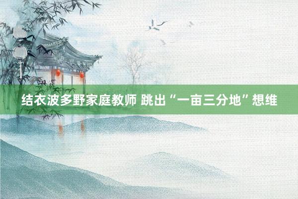结衣波多野家庭教师 跳出“一亩三分地”想维