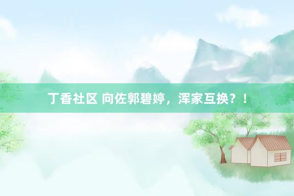 丁香社区 向佐郭碧婷，浑家互换？！