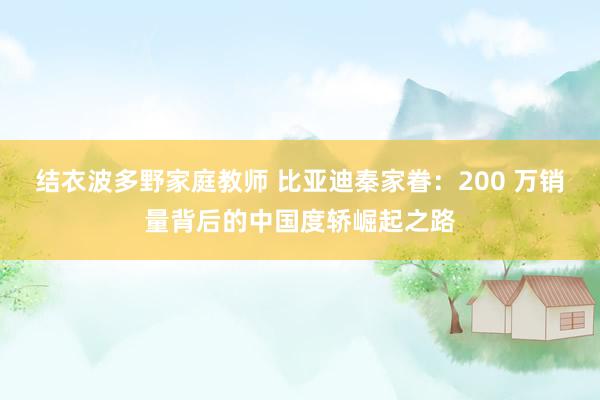 结衣波多野家庭教师 比亚迪秦家眷：200 万销量背后的中国度轿崛起之路