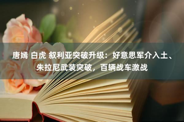 唐嫣 白虎 叙利亚突破升级：好意思军介入土、朱拉尼武装突破，百辆战车激战