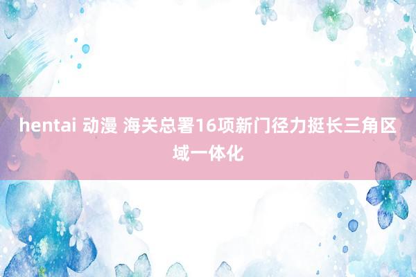 hentai 动漫 海关总署16项新门径力挺长三角区域一体化