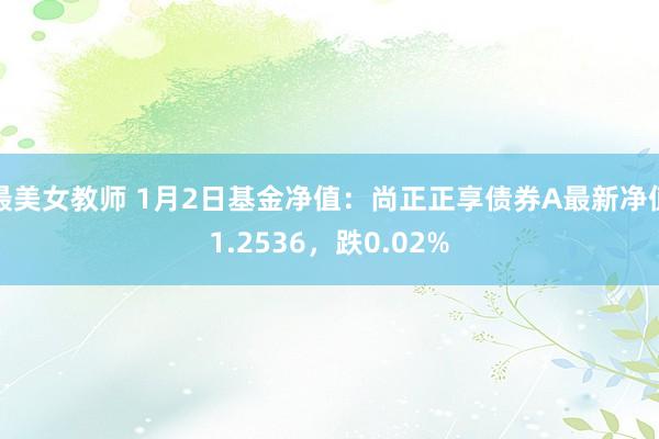 最美女教师 1月2日基金净值：尚正正享债券A最新净值1.2536，跌0.02%