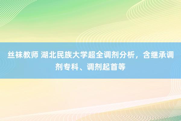 丝袜教师 湖北民族大学超全调剂分析，含继承调剂专科、调剂起首等