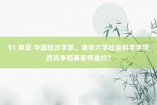91 麻豆 中国经济学家、清华大学社会科学学院西宾李稻葵若何邀约？