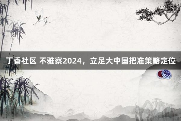 丁香社区 不雅察2024，立足大中国把准策略定位