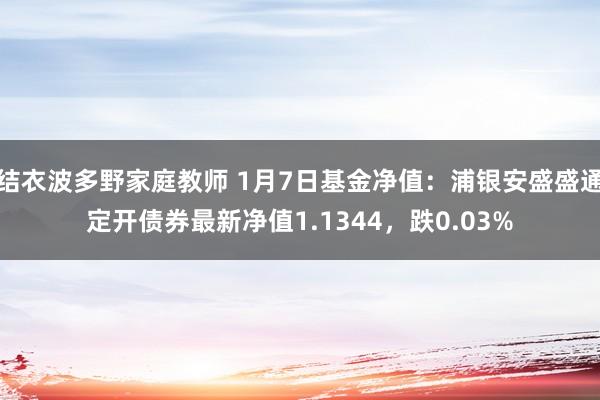 结衣波多野家庭教师 1月7日基金净值：浦银安盛盛通定开债券最新净值1.1344，跌0.03%