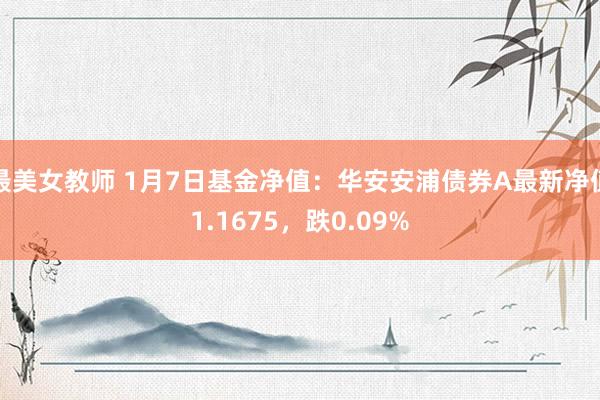 最美女教师 1月7日基金净值：华安安浦债券A最新净值1.1675，跌0.09%