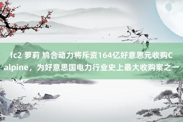 fc2 萝莉 鸠合动力将斥资164亿好意思元收购Calpine，为好意思国电力行业史上最大收购案之一