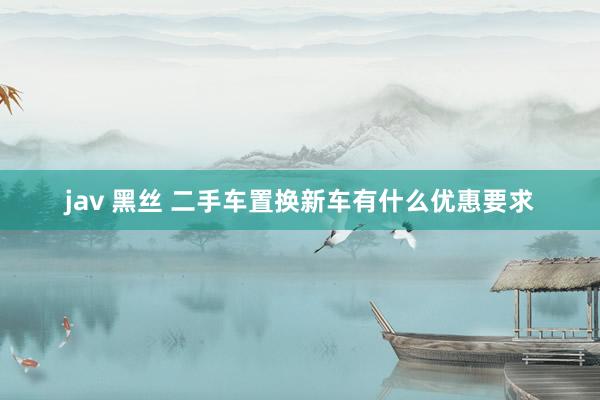 jav 黑丝 二手车置换新车有什么优惠要求
