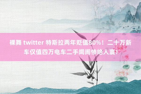 裸舞 twitter 特斯拉两年贬值80%！二十万新车仅值四万电车二手阛阓惨绝人寰！
