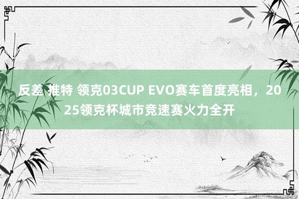 反差 推特 领克03CUP EVO赛车首度亮相，2025领克杯城市竞速赛火力全开