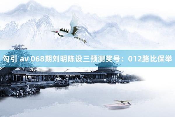 勾引 av 068期刘明陈设三预测奖号：012路比保举