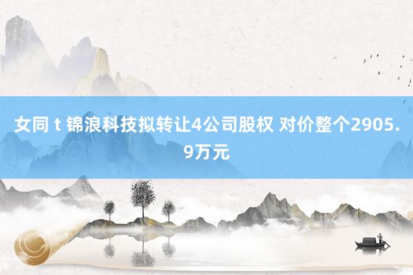 女同 t 锦浪科技拟转让4公司股权 对价整个2905.9万元