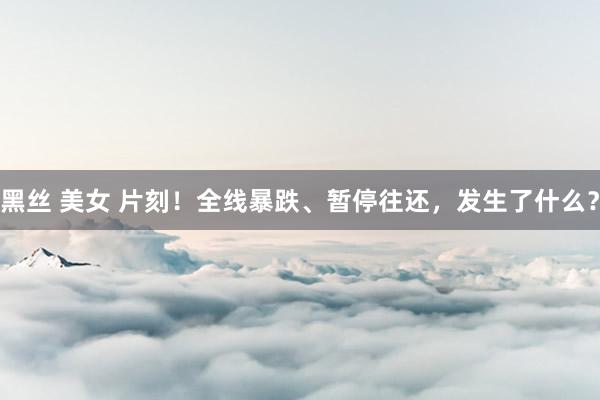 黑丝 美女 片刻！全线暴跌、暂停往还，发生了什么？