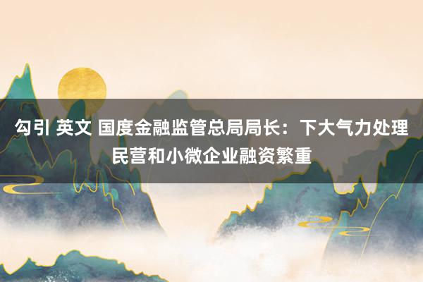勾引 英文 国度金融监管总局局长：下大气力处理民营和小微企业融资繁重
