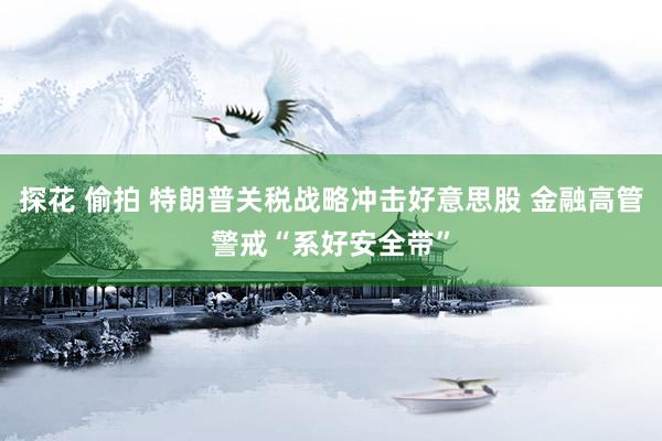 探花 偷拍 特朗普关税战略冲击好意思股 金融高管警戒“系好安全带”