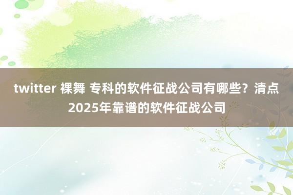 twitter 裸舞 专科的软件征战公司有哪些？清点2025年靠谱的软件征战公司
