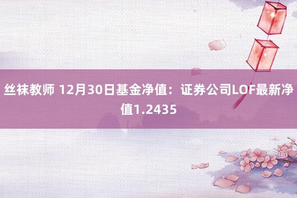 丝袜教师 12月30日基金净值：证券公司LOF最新净值1.2435