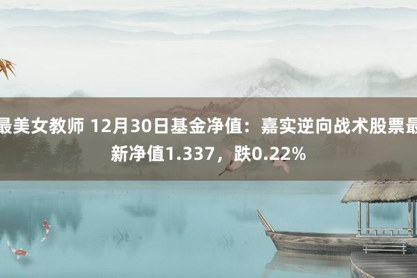 最美女教师 12月30日基金净值：嘉实逆向战术股票最新净值1.337，跌0.22%