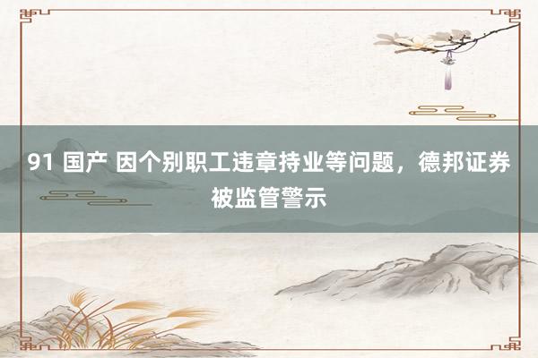 91 国产 因个别职工违章持业等问题，德邦证券被监管警示