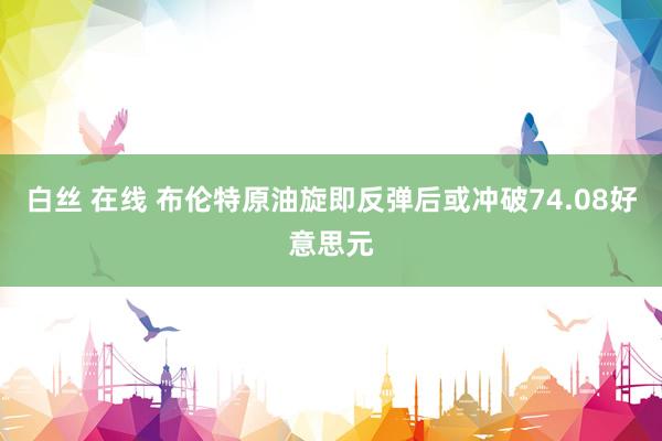 白丝 在线 布伦特原油旋即反弹后或冲破74.08好意思元