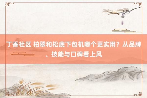 丁香社区 柏翠和松底下包机哪个更实用？从品牌、技能与口碑看上风