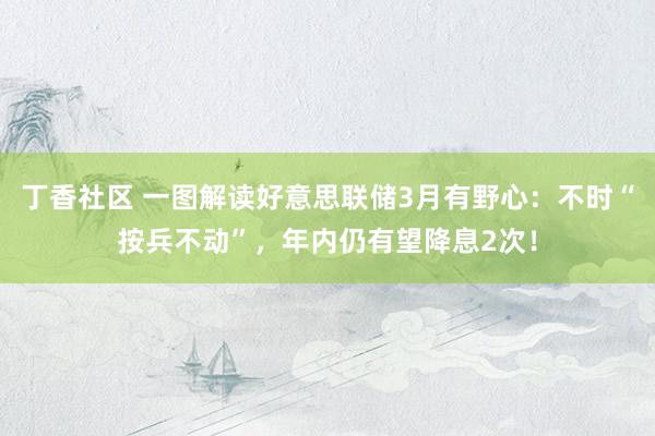 丁香社区 一图解读好意思联储3月有野心：不时“按兵不动”，年内仍有望降息2次！