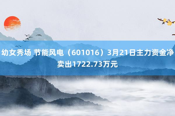 幼女秀场 节能风电（601016）3月21日主力资金净卖出1722.73万元